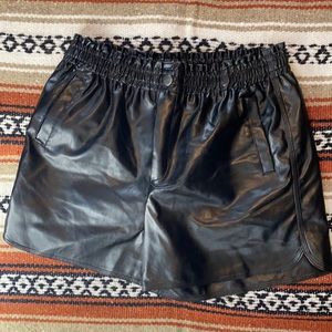 Faux leather shorts